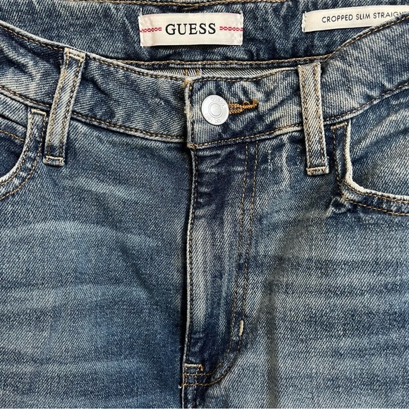 Guess Cropped Slim Straight Jeans Size 26 - Picture 5 of 11